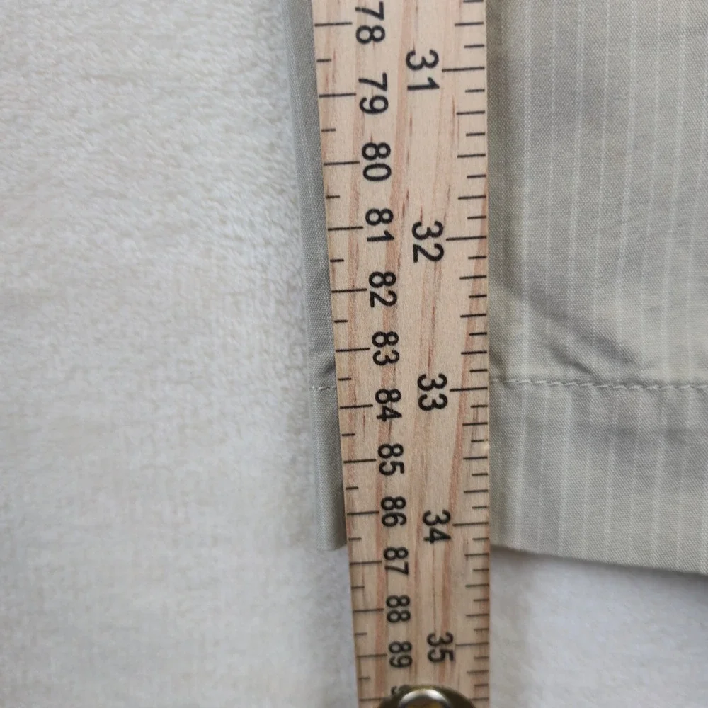 Banana Republic Mens Pin Stripe Flat Front Chino Pants 36X34‎ Khaki Preppy